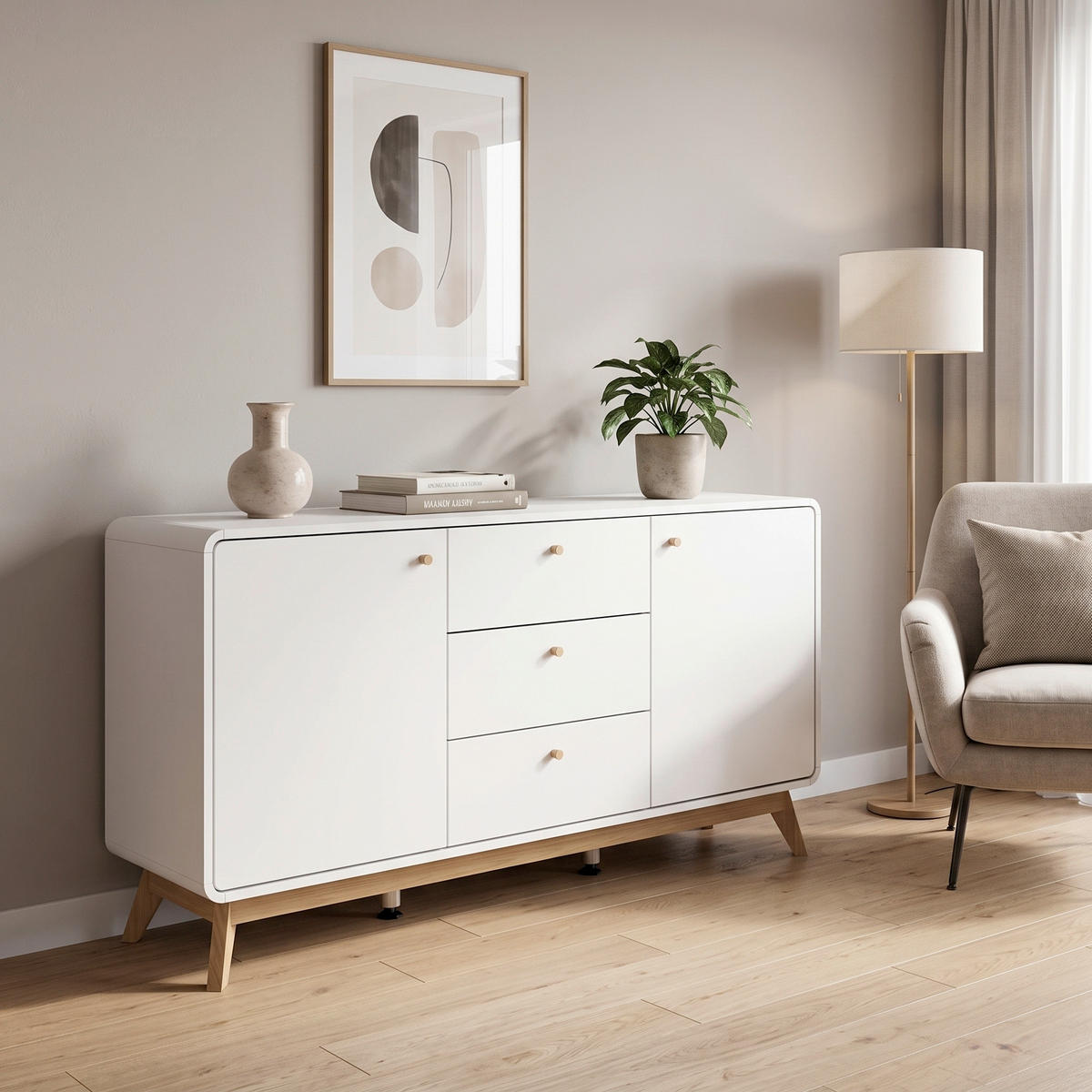 SIDEBOARD Cassie 140/75/39 cm  - Eichefarben/Erlefarben, Design, Holz/Holzwerkstoff (140/75/39cm) - MID.YOU