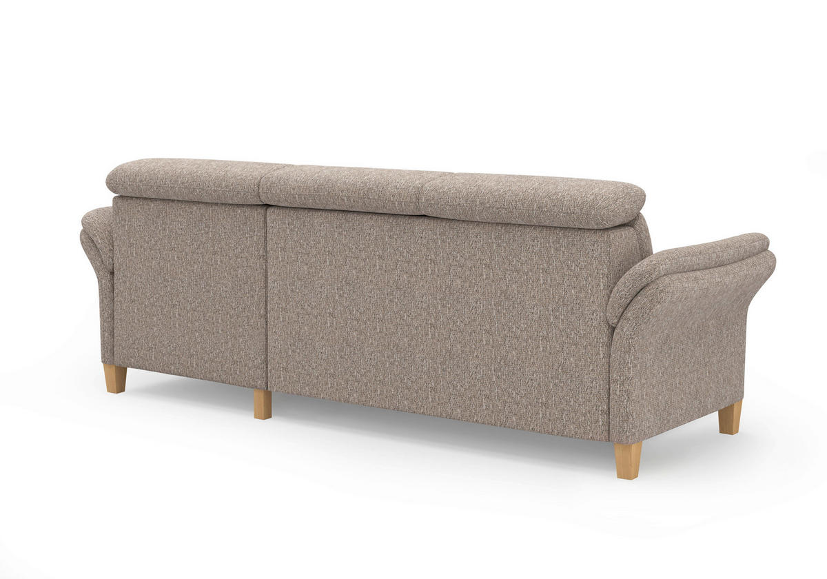 ECKSOFA GLENDALE E Cappuccino Chenille  - Eichefarben/Cappuccino, KONVENTIONELL, Holz/Textil (253/166cm) - Sit & More