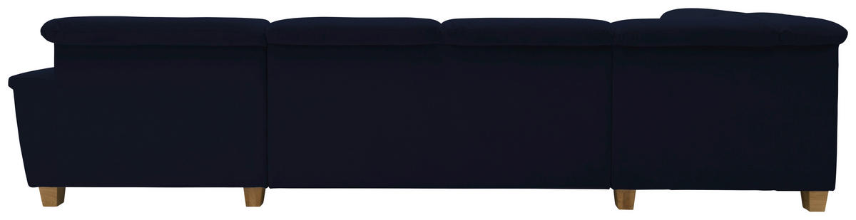 WOHNLANDSCHAFT Dunkelblau Mikrofaser  - Eichefarben/Dunkelblau, KONVENTIONELL, Holz/Textil (206/344/162cm) - MID.YOU