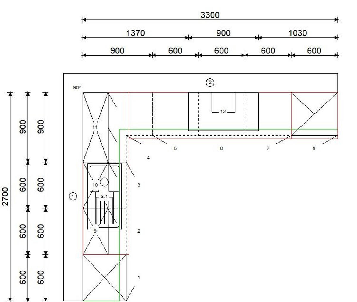 ECKKÜCHE 270/330 cm  in Weiß, Sandfarben  - Sandfarben/Schwarz, Design, Holzwerkstoff/Metall (270/330cm) - Xora