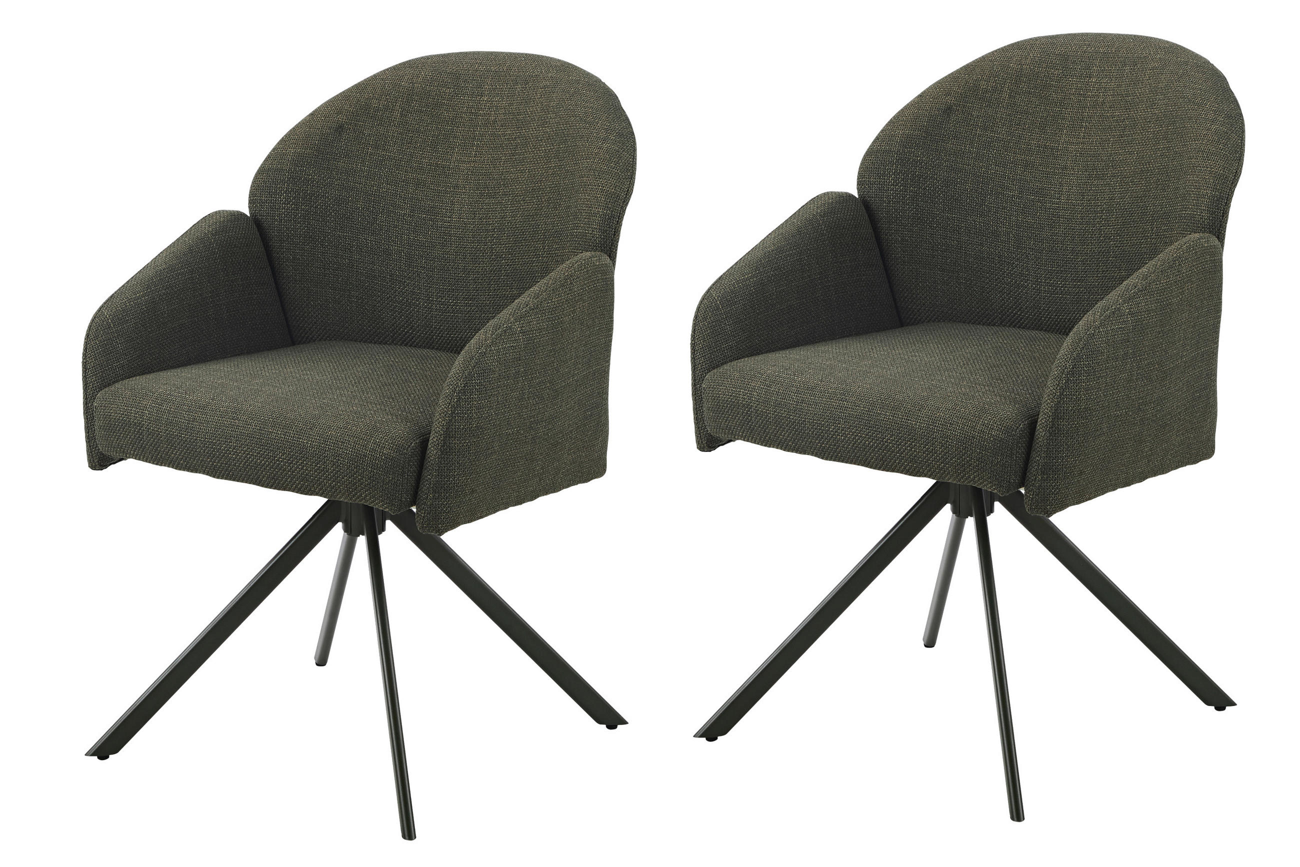ARMLEHNSTUHL-SET 2 Stück  in Webstoff  - Grün, MODERN, Textil (56,5/84/61cm) - MID.YOU