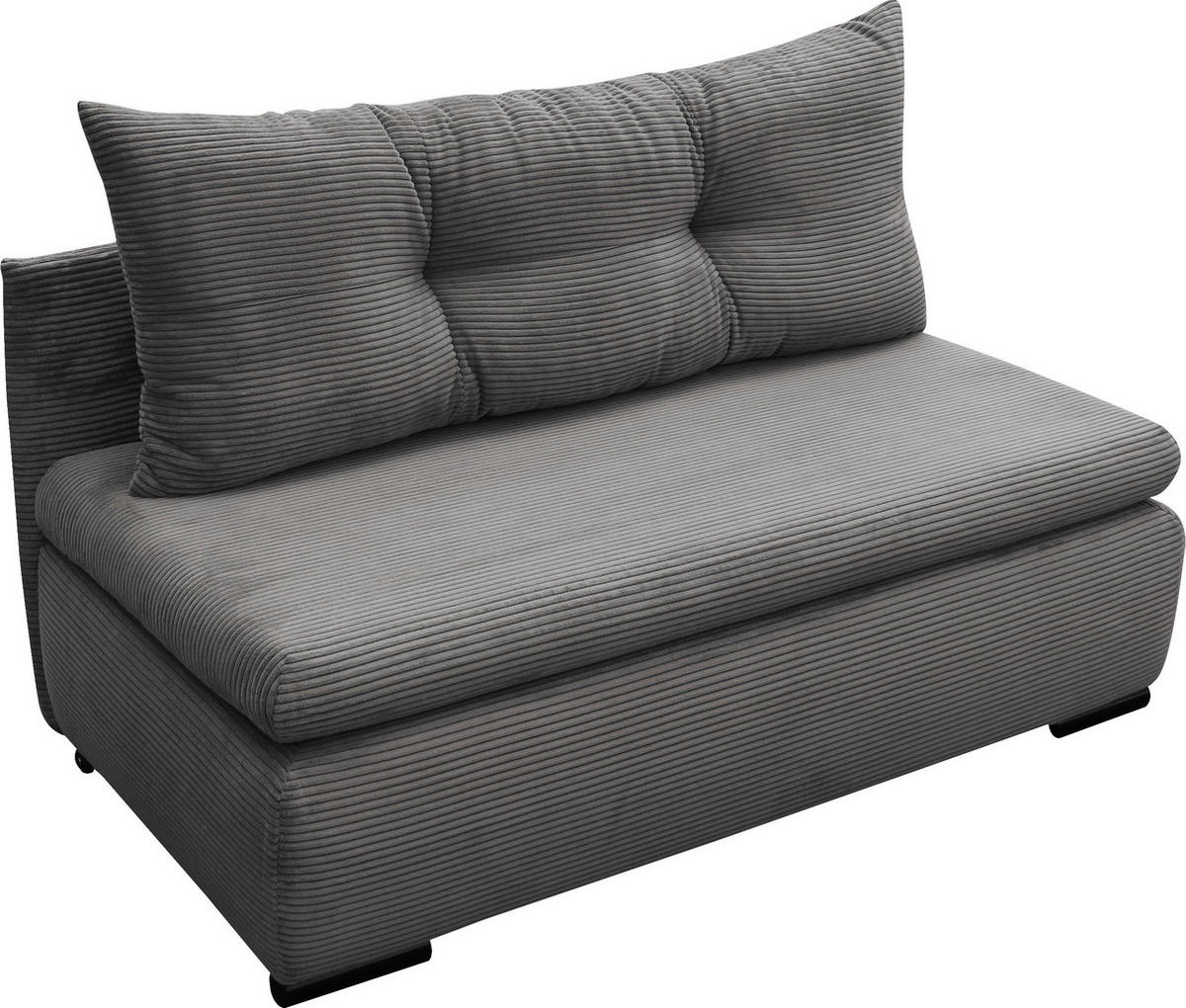 SCHLAFSOFA  in Cord Grau  - Schwarz/Grau, Design, Kunststoff/Textil (154/93/85cm) - MID.YOU