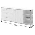 SIDEBOARD  in 180/83/40 cm  - Eichefarben/Anthrazit, Design, Holzwerkstoff/Metall (180/83/40cm) - Carryhome