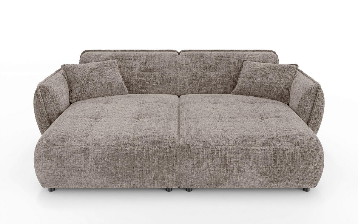 BIGSOFA NELIA Chenille Braun  - Schwarz/Braun, Design, Kunststoff/Textil (252/81/155cm) - P & B