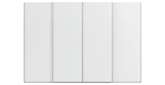SCHWEBETÜRENSCHRANK  in Weiß  - Alufarben/Weiß, Basics, Holzwerkstoff/Metall (322/223/68cm) - Novel