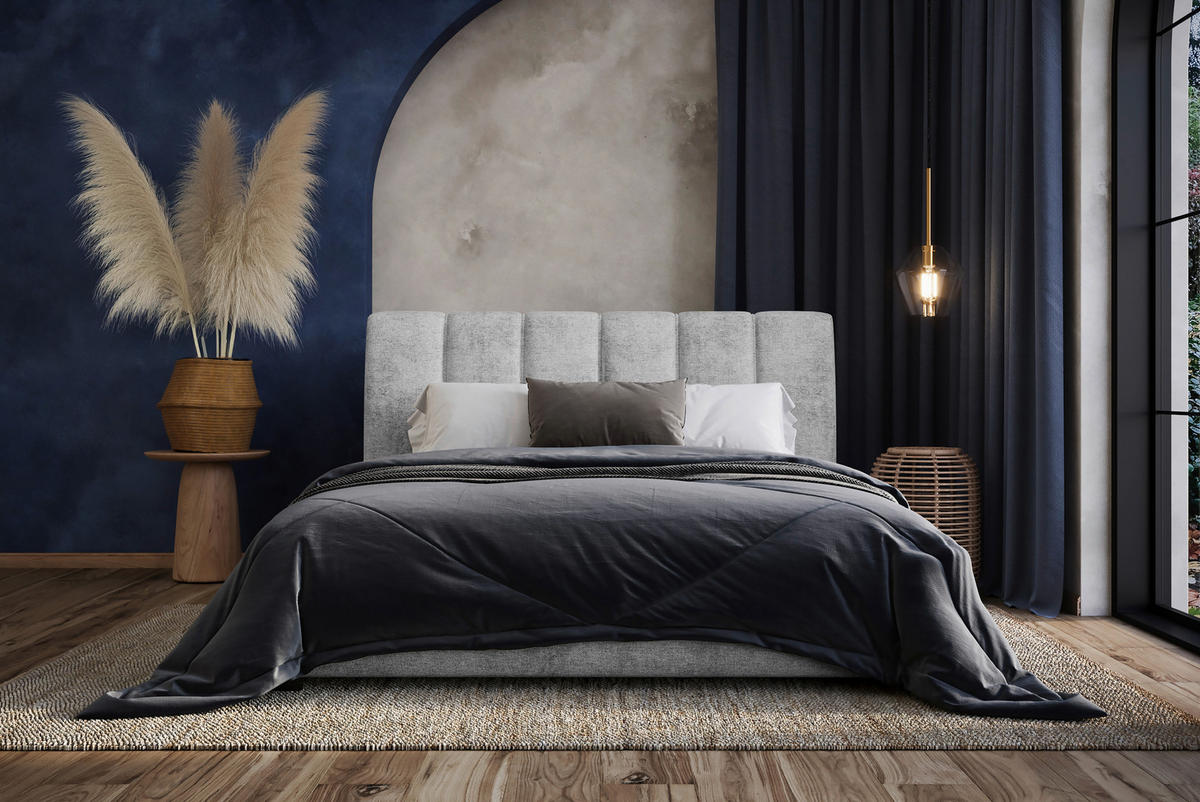 POLSTERBETT 140/200 cm  in Hellgrau  - Hellgrau, Modern, Holz/Holzwerkstoff (140/200cm) - MID.YOU