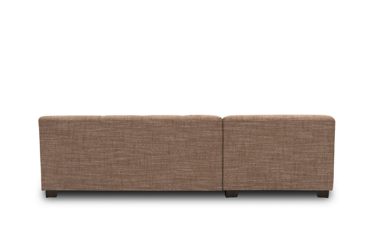 ECKSOFA in Webstoff Braun, Beige  153/268 cm  - Wengefarben/Beige, Design, Holz/Textil (153/268cm) - MID.YOU