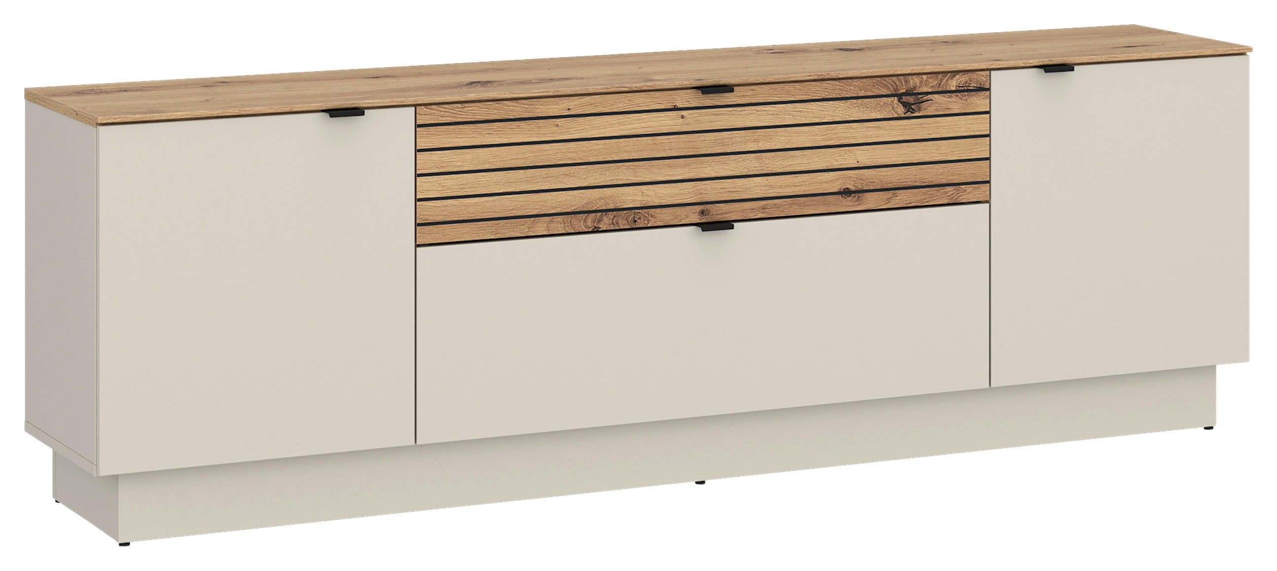 TV-ELEMENT - Kaschmir/Eiche Artisan, Basics, Holzwerkstoff/Kunststoff (180/59,5/40cm) - Livetastic