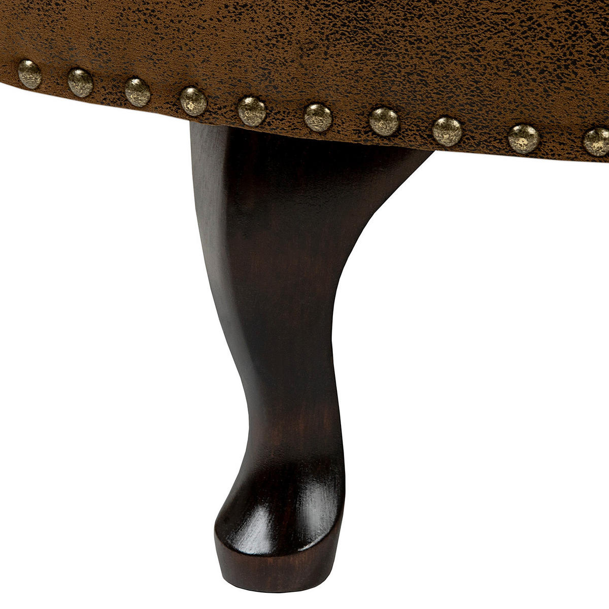 HOCKER in Textil Cognac  - Cognac/Braun, Design, Holz/Textil (80/45/80cm) - Livetastic