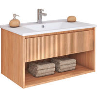 UMIVAL. ENOTA Z UMIVALNIKOM 80/50/46 cm  - barve hrasta/bela, Moderno, leseni material/keramika (80/50/46cm) - Ti'me