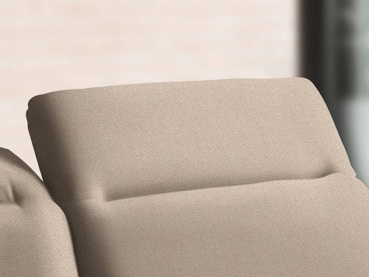 ECKSOFA in Chenille Creme  - Creme/Schwarz, Design, Textil/Metall (289/180cm) - Stylife