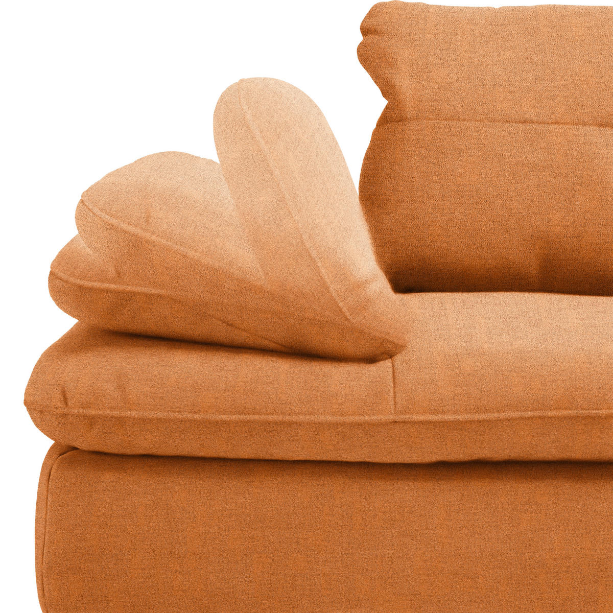 ECKSOFA in Flachgewebe Orange, Rostfarben  - Rostfarben/Schwarz, Design, Textil/Metall (344/271cm) - Chilliano