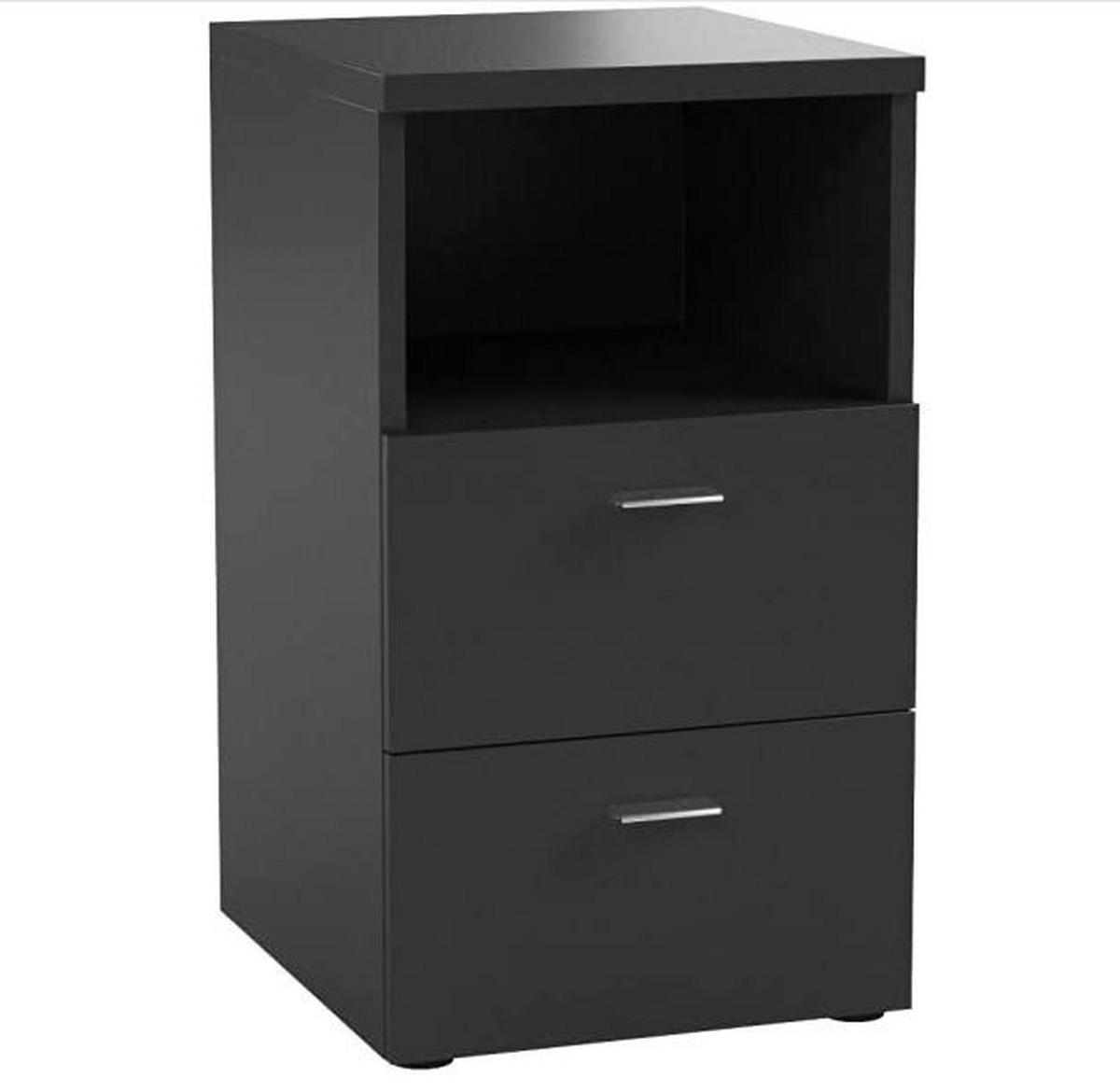 NACHTSCHRANK 35/62/40 cm  - Chromfarben/Schwarz, Basics, Holzwerkstoff/Kunststoff (35/62/40cm) - Carryhome