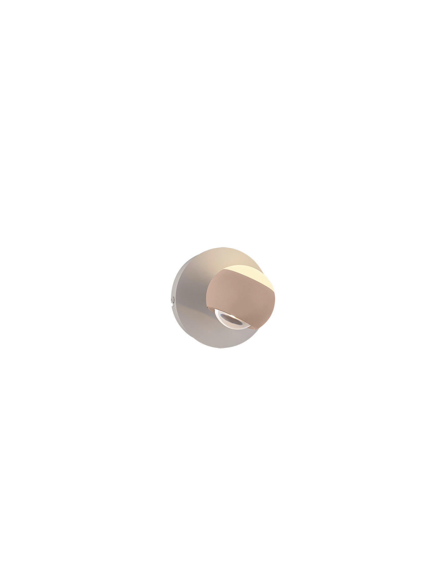 LED-WANDLEUCHTE Musterring 14,5/15,0 cm   - Aprikose/Grau, KONVENTIONELL, Kunststoff/Metall (14,5/15,0cm) - Musterring