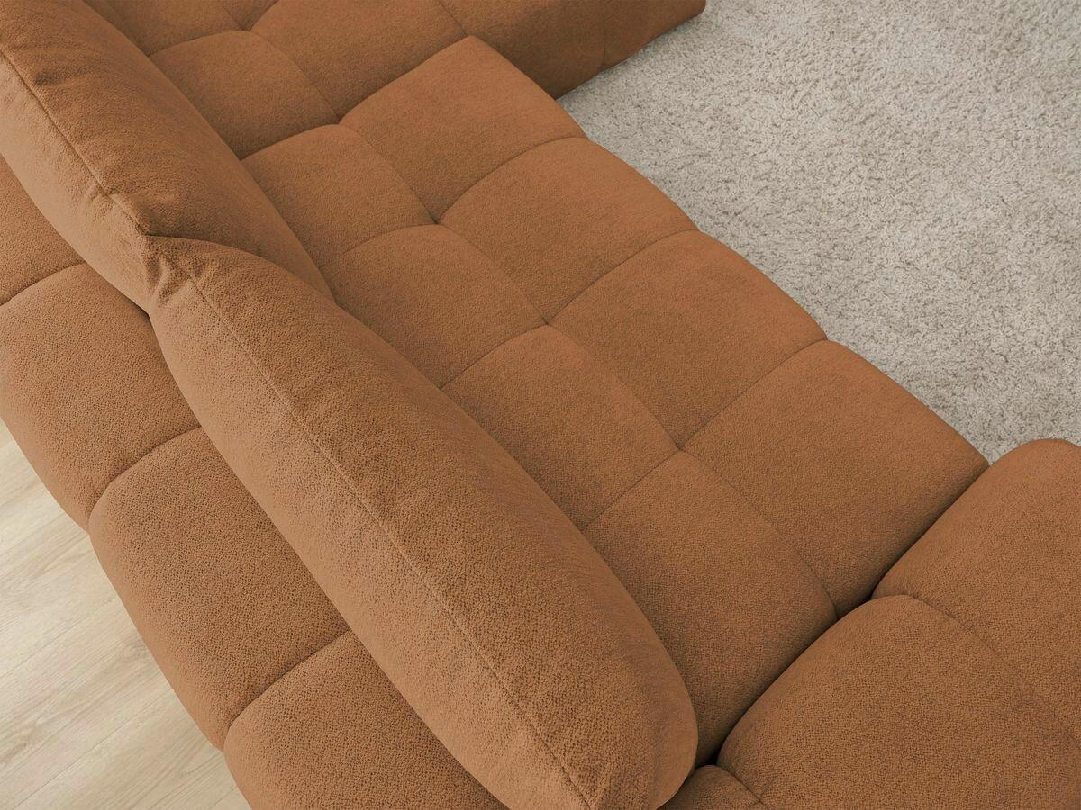 ECKSCHLAFSOFA EVEREST  mit Rücken echt, Armteil links, Armteil rechts Flachgewebe Orange  - Schwarz/Orange, MODERN, Kunststoff/Textil (318/180cm) - Livetastic