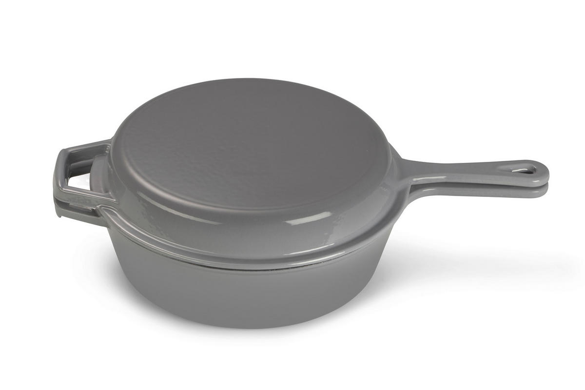 GRYT- OCH KASTRULLSET 2 delar  - grå, Basics, metall (26,5cm) - Echtwerk