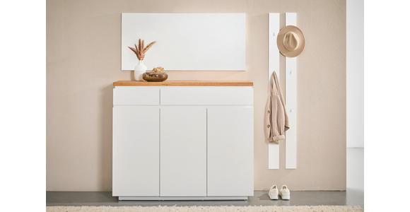 SCHUHSCHRANK 136/115/41,5 cm  - Eichefarben/Weiß, KONVENTIONELL, Holz/Holzwerkstoff (136/115/41,5cm) - Novel