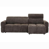 ECKSOFA Dunkelbraun Chenille Bettkasten, Rücken echt, Kopfteilverstellung, Sitztiefenverstellung  - Dunkelbraun/Schwarz, MODERN, Kunststoff/Textil (268/165cm) - Carryhome