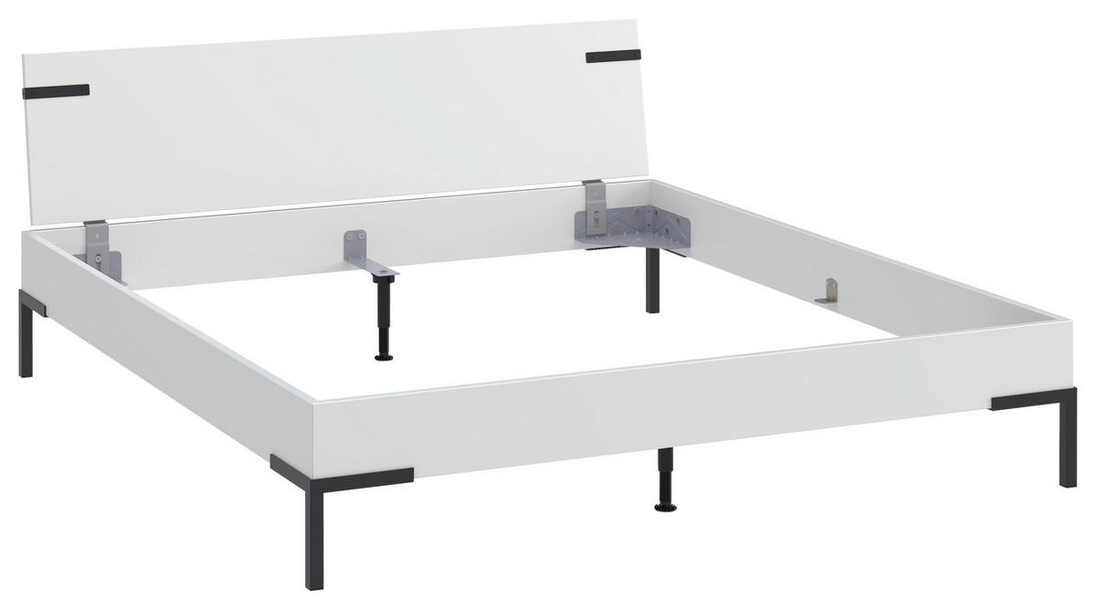 BETT 180/200 cm  in Weiß  - Schwarz/Weiß, Design, Metall (180/200cm) - Xora