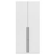 DREHTÜRENSCHRANK 101/223/61 cm,  in Weiß, 2-türig  - Schwarz/Weiß, Basics, Holzwerkstoff/Metall (101/223/61cm) - Novel