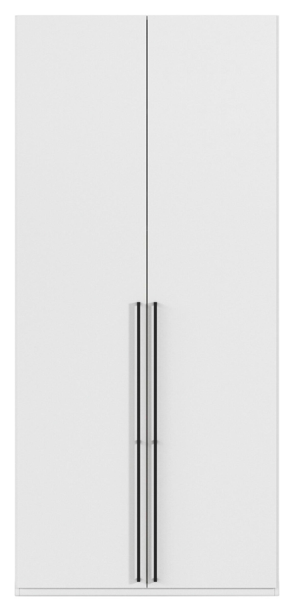 DREHTÜRENSCHRANK 101/235/61 cm,  in Weiß, 2-türig  - Schwarz/Weiß, Basics, Holzwerkstoff/Metall (101/235/61cm) - Novel