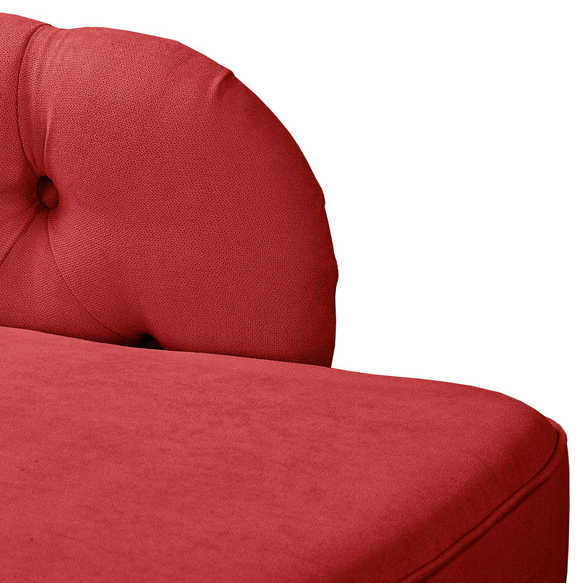 RÉCAMIERE Pako in Mikrofaser Rot  - Rot/Braun, Design, Holz/Textil (185/93/75cm) - Livetastic