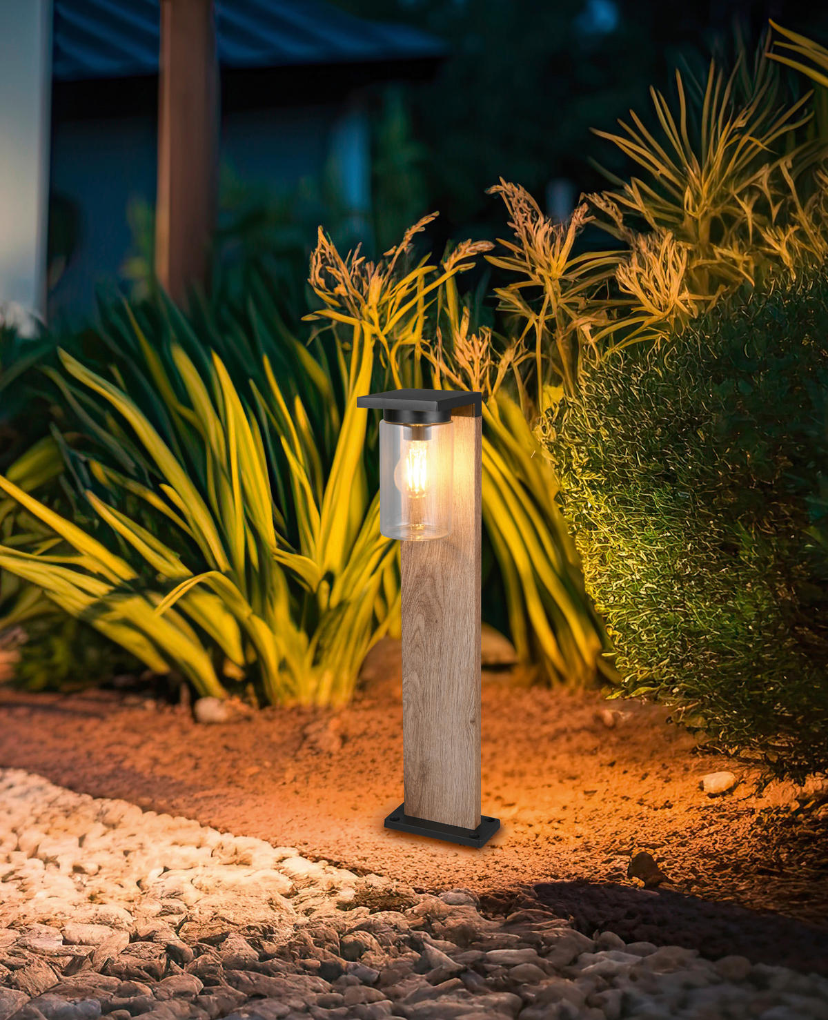 AUSSENLEUCHTE - Klar/Schwarz, Design, Glas/Metall (65/16/16cm) - Trio Leuchten