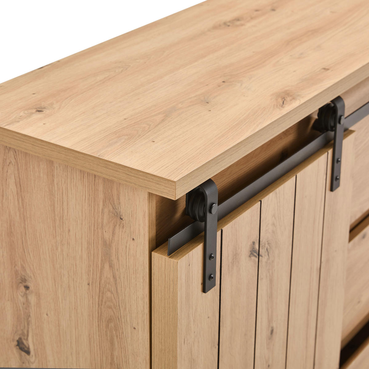 KOMMODE  in 120/86/4 cm  - Eichefarben/Schwarz, LIFESTYLE, Holzwerkstoff/Kunststoff (120/86/4cm) - Landscape
