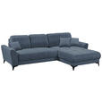 ECKSOFA Blau Webstoff  - Blau/Schwarz, KONVENTIONELL, Kunststoff/Textil (281/189cm) - Carryhome