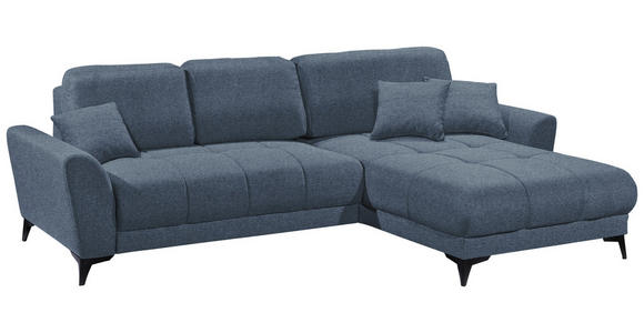 ECKSOFA Blau Webstoff  - Blau/Schwarz, KONVENTIONELL, Kunststoff/Textil (281/189cm) - Carryhome