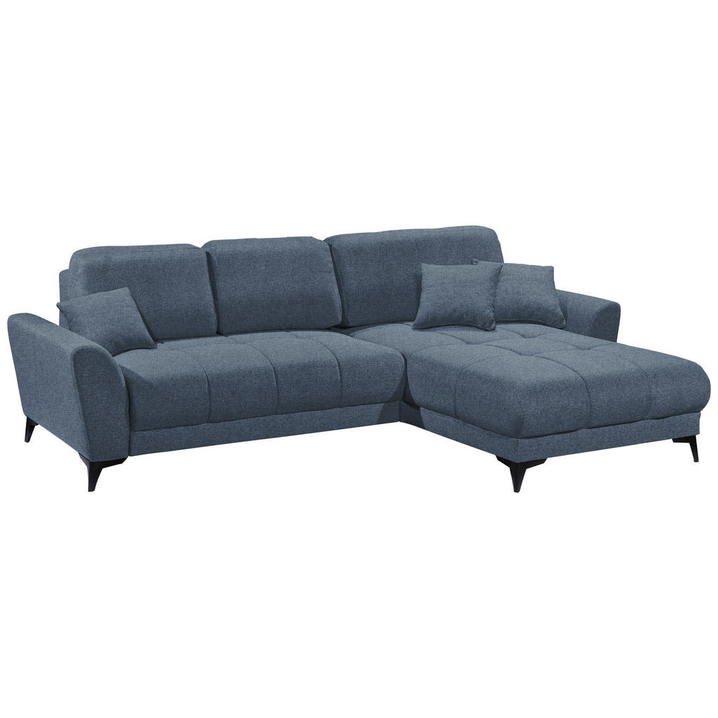 Thumbnail - Carryhome Ecksofa, Blau, Textil, 3-Sitzer, Füllung: Schaumstoffflocken,Schaumstoffflocken, seitenverkehrt montierbar, L-...