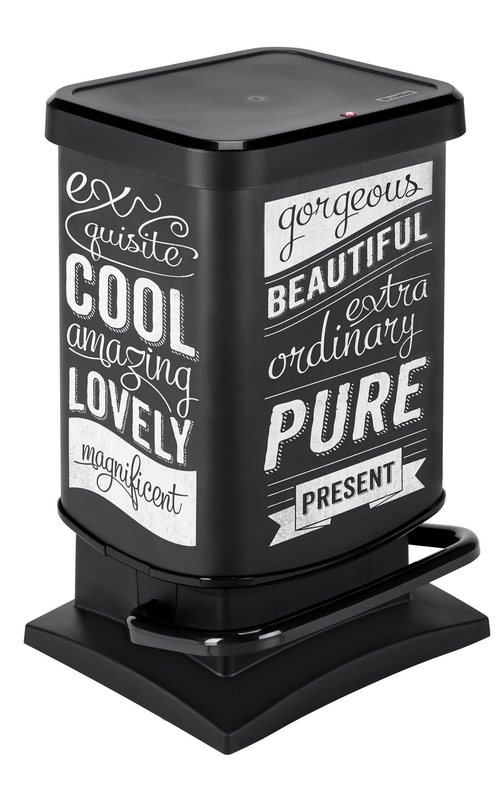 ODPADKOVÝ KÔŠ  40 l - čierna/biela, Konventionell, plast (35,3/29,5/67,6cm) - Rotho