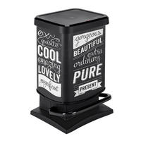 ODPADKOVÝ KOŠ  40 l - bílá/černá, Konvenční, plast (35,3/29,5/67,6cm) - Rotho