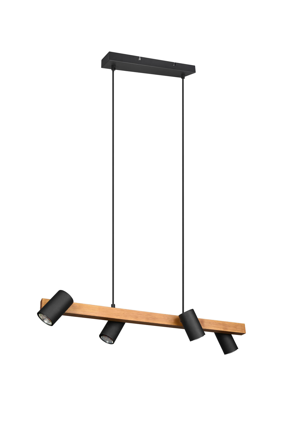 HÄNGELEUCHTE 80/20/150 cm  - Schwarz, Basics, Holz/Metall (80/20/150cm) - Trio Leuchten
