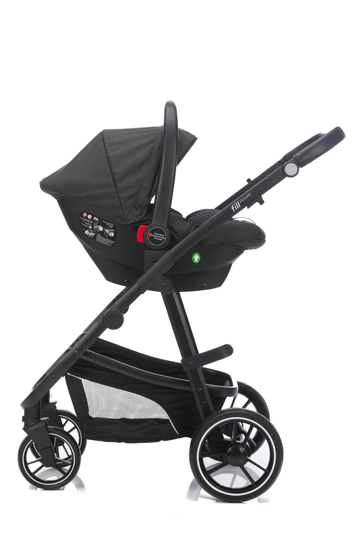 SET DJEČJIH KOLICA  JAGUAR  - tamno siva/crna, Basics, tekstil/metal - Fillikid