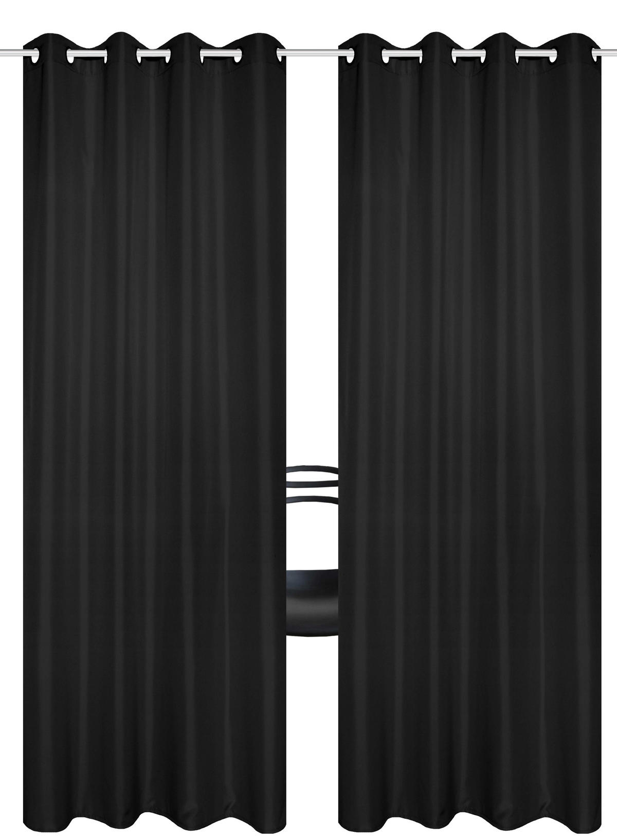 ÖSENSCHAL ATLANTIKA blickdicht 140/235 cm   - Schwarz, Basics, Textil (140/235cm)