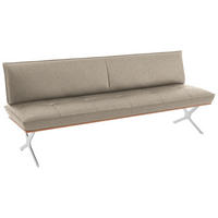 SITZBANK Holz, Textil Nussbaumfarben, Nickelfarben, Beige  - Edelstahlfarben/Beige, Design, Holz/Textil (214/88/66cm) - Koinor
