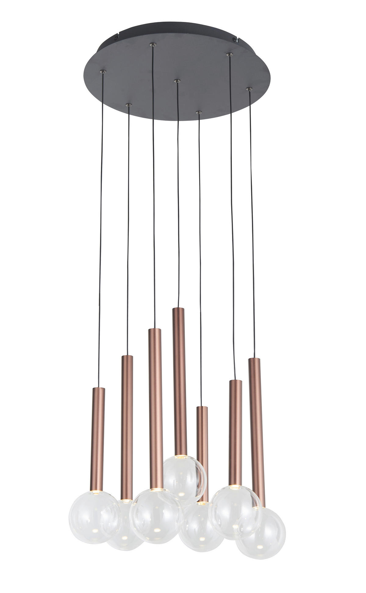 ZÁVESNÉ LED SVIETIDLO, 40/180 cm  - číra/čierna, Design, kov/sklo (40/180cm) - Dieter Knoll