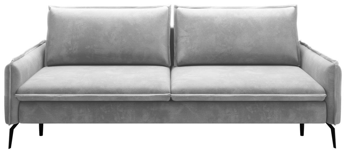 SCHLAFSOFA  mit Liegefunktion, Rücken echt Chenille Grau  - Schwarz/Grau, KONVENTIONELL, Textil/Metall (223/89/107cm) - Carryhome