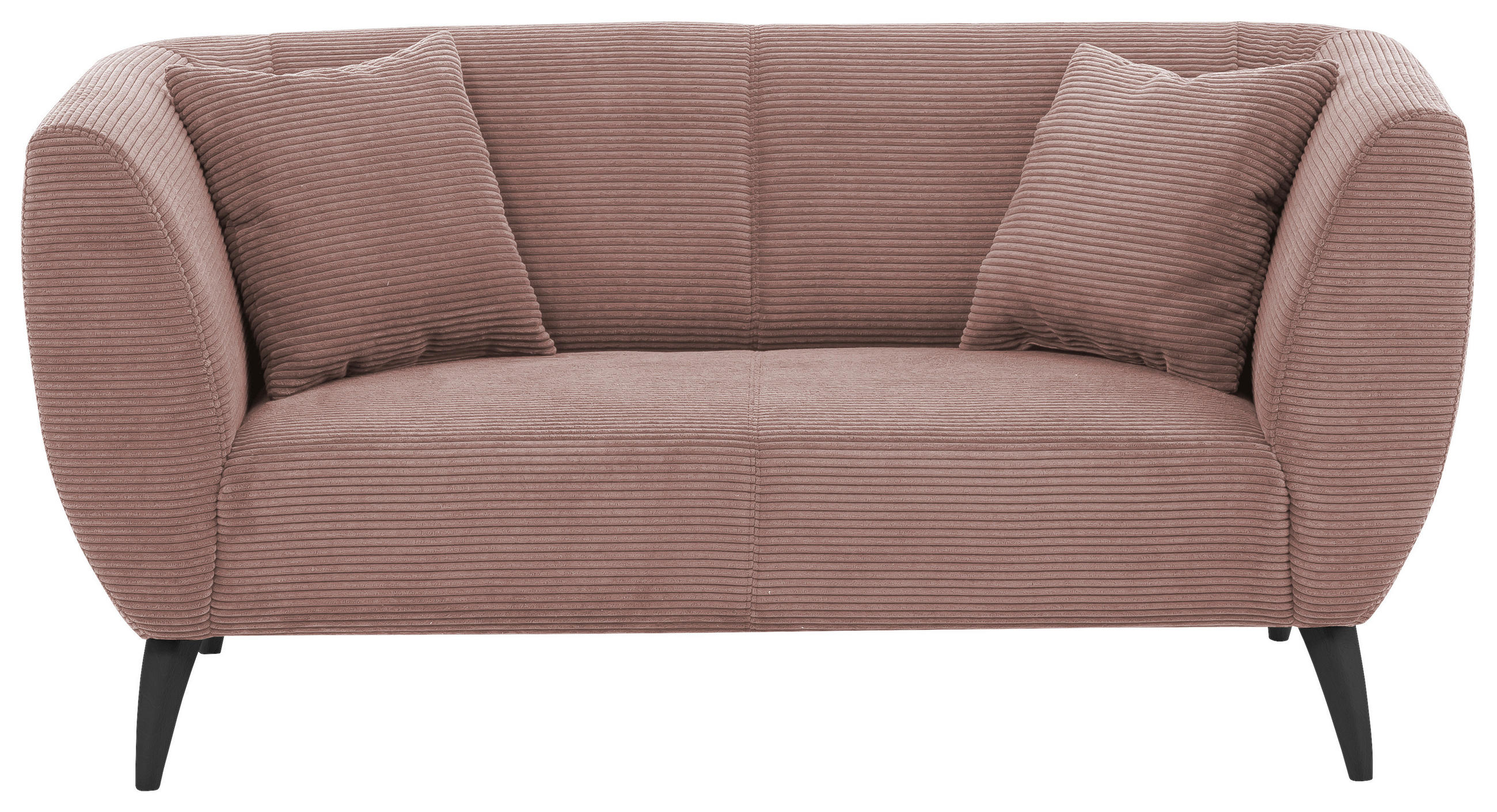 2-SITZER-SOFA Cord Rosa  - Schwarz/Rosa, MODERN, Holz/Textil (172/83/88cm) - MID.YOU