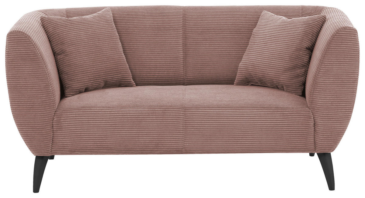 2-SITZER-SOFA in Cord Rosa  - Schwarz/Rosa, Modern, Holz/Textil (172/83/88cm) - MID.YOU