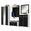 GARDEROBE 6-teilig  in 265/195/40 cm  - Hellbraun/Weiss, Design, Glas/Holzwerkstoff (265/195/40cm)