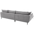 ECKSOFA  in Webstoff Grau  196/304 cm  - Schwarz/Grau, KONVENTIONELL, Textil/Metall (196/304cm) - Hom`in
