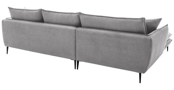 ECKSOFA  in Webstoff Grau  196/304 cm  - Schwarz/Grau, KONVENTIONELL, Textil/Metall (196/304cm) - Hom`in