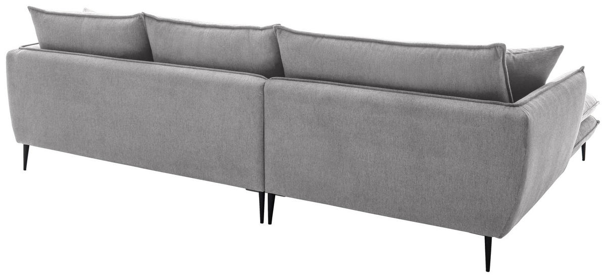 ECKSOFA Grau Webstoff  - Schwarz/Grau, KONVENTIONELL, Textil/Metall (196/304cm) - Hom`in