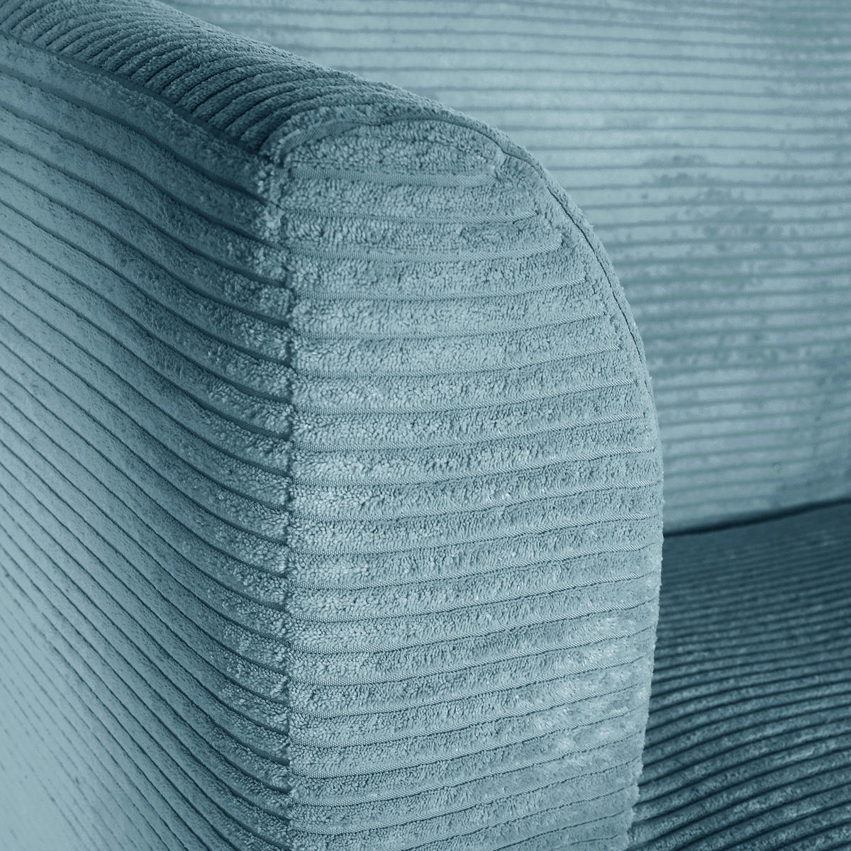 SESSEL in Cord Petrol  - Buchefarben/Petrol, Design, Holz/Textil (85/71/80cm) - MID.YOU