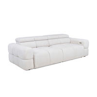 BIGSOFA Chenille Weiß  - Schwarz/Weiß, Design, Kunststoff/Textil (230/76-103/119cm) - Welnova