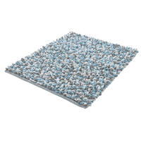 BADTEPPICH Pastellblau, Weiß 55/65 cm  - Pastellblau/Weiß, Design, Kunststoff/Textil (55/65cm) - Kleine Wolke