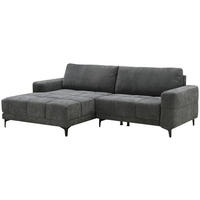 ECKSOFA Dunkelgrau Mikrofaser  - Dunkelgrau/Schwarz, MODERN, Textil/Metall (165/246cm) - MID.YOU