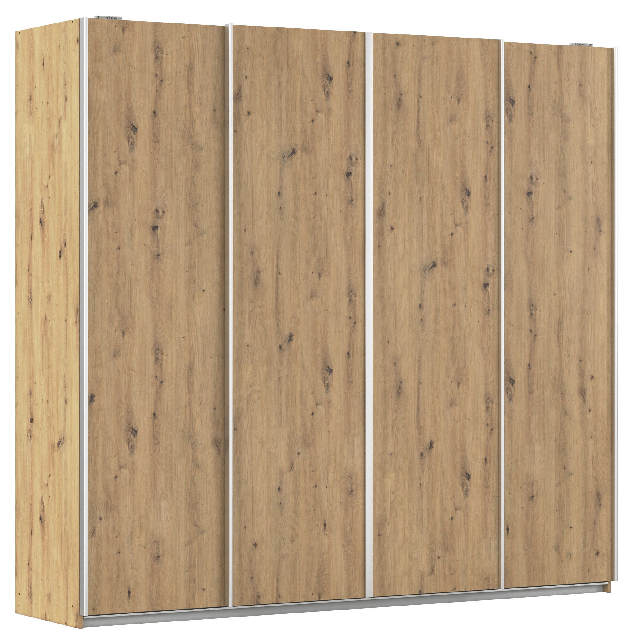 SCHWEBETÜRENSCHRANK 226/211/62 cm 4-türig Eiche Artisan  - Alufarben/Eiche Artisan, MODERN, Holzwerkstoff/Metall (226/211/62cm) - Rauch Möbel